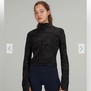 LULU LEMON camouflage Rulu Run Cropped 1/2 Zip